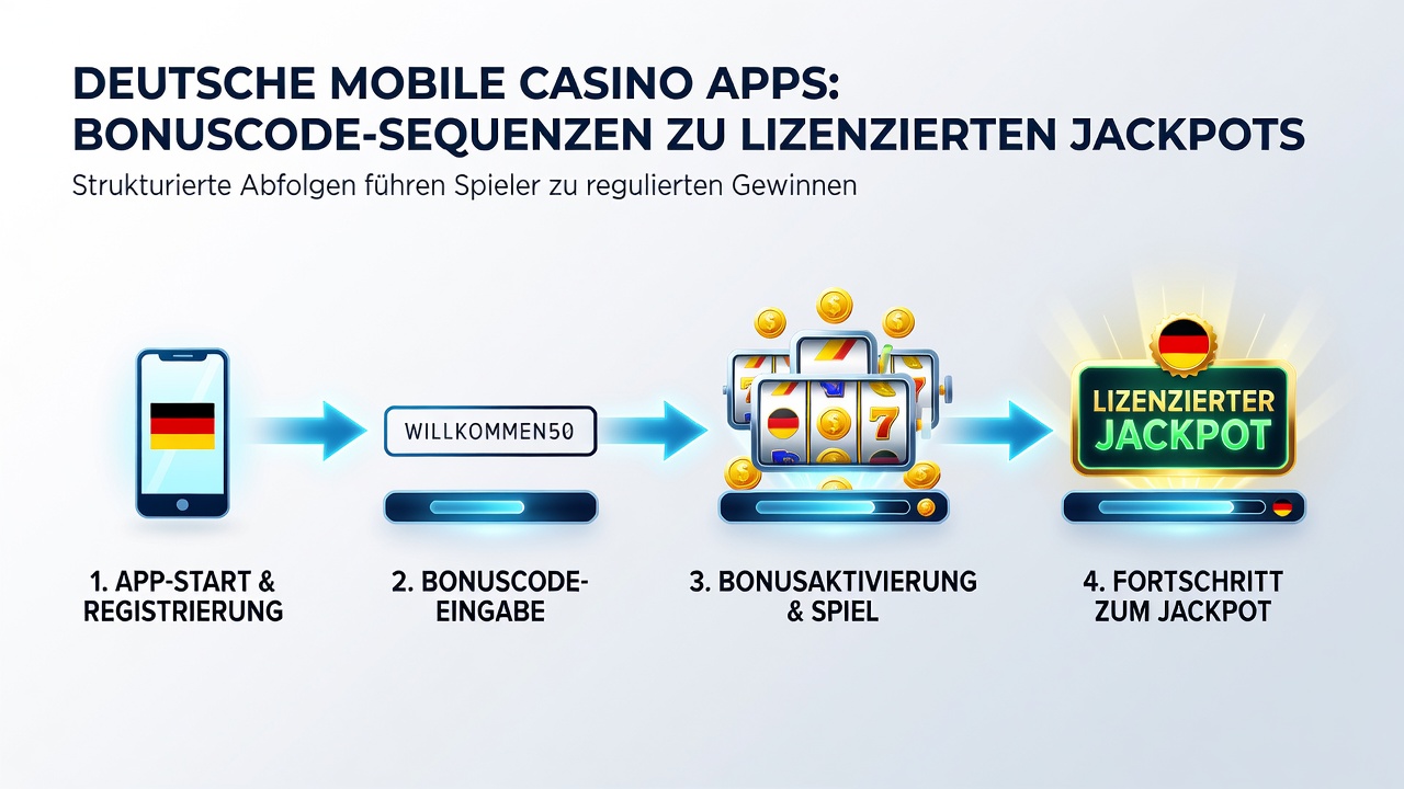 Mobile Casino-App mit Bonuscode-Eingabe und Jackpot-Anzeige